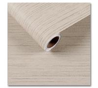 CRE8TIVE Papel Pintado Lino Beige 30cm x 900cm Vinilo Adhesivo para Muebles y Pared Dormitorio Efecto Lino Vinilos Comptoir pour Escaliers Vintage