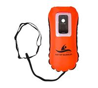 crea-do Boya de natación con bolsa seca + ventana de teléfono móvil + silbato de emergencia, para natación, teléfono móvil, impermeable, bolsa de natación, ayuda para adultos, boya de rescate