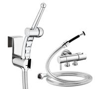 CREA Ducha Bidet para WC,Grifo Bidet Negro,Pulverizador Bidet WC para Baño, Grifo para el WC con Ducha de Mano, Juego Ducha Higienica para WC de Mano, Chrom