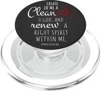 CREA En Mí Un Corazón Limpio Oh Dios Y Renueva Un Espíritu PopSockets PopGrip para MagSafe