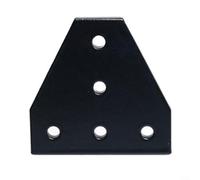 Crea estructuras estables con este soporte de placa de junta de 5 agujeros compatible con múltiples perfiles (3030 negro)