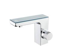 CREA Grifo Baño con Sensor Automático, Grifo Lavabo con Sensor Infrarrojo con Pantalla Digital,Mezclador Automático de Agua Fría y Caliente,Rifo de Lavabo sin Contacto,Cromado