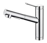 CREA Grifo Cocina Extraible, Grifo de Cocina con 2 Modos de Ducha, Grifo para Fregadero Giratorio a 120°, Grifo Mezclador Cocina con Ducha Extraíble, Cromo