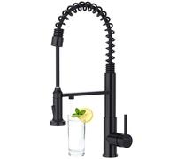 CREA Grifo de Cocina 3 Vías con Ducha Extraíble, Grifo de Fregadero Monomando, 2 en 1 Grifo de Cocina para Purificador de Filtro de Agua y Sistemas de Ósmosis Acero Inoxidable negro