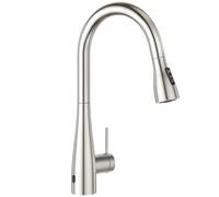 CREA Grifo de Cocina de Acero Inoxidable con Sensor de Infrarrojos, Grifo de Cocina Giratorio 360°, Grifo Mezclador Monomando Para Cocina, Llave Monomando Para Cocina, Grifo de Fregadero, Cepillado