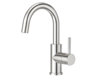 CREA Grifo de Cocina, Grifo Fregadero Cocina Giratorio a 360°, Grifo para Baño o Cocina Pequeña, Grifo de Baño con Caño Alto, Grifo para Lavabo Monomando de Agua Fría y Caliente, Acero Inoxidable