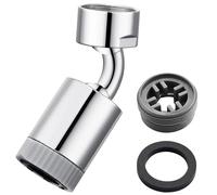 CREA Grifo de grifo universal, giratorio 360°, aireador con dos tipos de chorro, para grifo de agua de cocina y baño, cromado