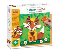 Créa Lign - Caja de manualidades con retratos en relieve "Animales del bosque", color marrón