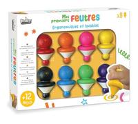 Crea Lign' - Estuche creativo para manualidades (8 unidades, 12 meses, CL215, rojo, naranja, rosa, amarillo, negro, azul, verde, morado