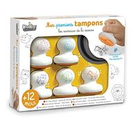 Crea lign'-Mes premiers tampons Animaux de la Savane Mis Primeros Sellos Animales de la Sabana, Color, Amarillo/marrón, Naranja, Gris, Negro/Blanco (Créa Lign' CL202)