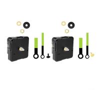 Crea relojes únicos, 2 piezas de movimientos silenciosos de cuarzo con juegos de puntero fluorescente para entusiastas del bricolaje (B)