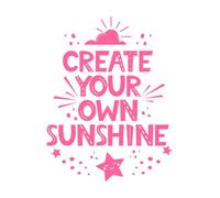 Crea tu propia frase de letras motivacionales dibujadas a mano con un toque de sol. Decoración de vinilo para pared 40x52.4cm Vinilos para ventanas Rosa
