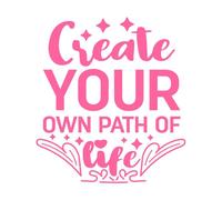 Crea tu propio diseño de cita motivacional tipográfica de camino de vida. Calcomanías de letras 42x46.7cm Embellecimiento de paredes Rosa