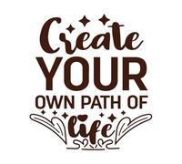 Crea tu propio diseño de cita motivacional tipográfica de camino de vida. Calcomanías de letras 42x46.7cm No daña la superficie de la pared Café