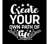 Crea tu propio diseño de cita motivacional tipográfica de camino de vida. Calcomanías de letras 54.6x60.7cm Decoración de carrocerías Blanco