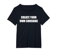 CREA tu Propio Sol Camiseta, Mujer Tallas Grandes, Negro, 4XL Grande