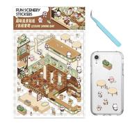 Crea tus propias pegatinas de escena - Pegatinas de scrapbooking con efecto | Pegatinas para casa de dibujos animados con efecto, crea tus propias pegatinas de casa, pegatinas de escena de cabina