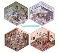 Crea tus propias pegatinas para casa con efecto 3D, 4 unidades de calcomanías decorativas para cuaderno, pegatinas de paisaje lindas para adultos, niños, teléfonos móviles, portátiles, actividades
