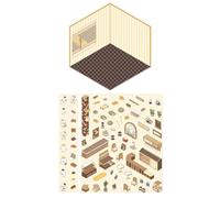 Crea tus propias pegatinas para el hogar - Etiqueta engomada de casa en miniatura, pegatinas de escenario de habitación pequeña | Etiqueta engomada de diseño de paisaje multifuncional con efecto