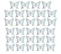 Crea un ambiente animado con estas 24 calcomanías de pared de mariposa 3D adecuadas para el hogar, fiesta o evento (plateado)