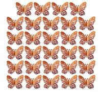 Crea un ambiente animado con estas 24 calcomanías de pared de mariposa 3D adecuadas para el hogar, fiestas o eventos (naranja)