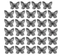 Crea un ambiente animado con estas 24 calcomanías de pared de mariposa 3D adecuadas para el hogar, fiesta o evento (negro)