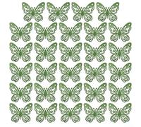 Crea un ambiente animado con estas 24 calcomanías de pared de mariposa 3D adecuadas para el hogar, fiestas o eventos (verde)