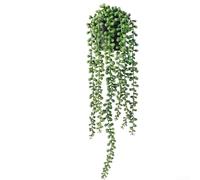 Crea un ambiente tranquilo con plantas artificiales suspendidas realistas (lágrimas de amor)