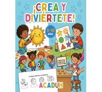 Crea y diviértete: Libro para aprender a colorear, recortar, identificar deportes y hacer recetas sencillas