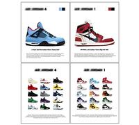 CREAARO Hypebeast Póster de tenis sin marco, póster de Michael Jordan, Hypebeast, decoración de habitación, zapatos para adolescentes, niños, hombres, decoración de habitación, 4 piezas de 8 x 12