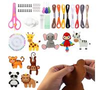 Creación de Animales de Fieltro,Aprendizaje A través de la Práctica Y Desarrollo De Habilidades - Conjunto de Creación de Animales de Fieltro | Para Principiantes Niños Niñas Estudiantes Sala