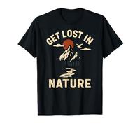 Creación se Pierde en la Naturaleza Vintage para Hombre Cristiano religioso Camiseta