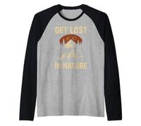 Creación se Pierde en la Naturaleza Vintage para Hombre Cristiano religioso Camiseta Manga Raglan
