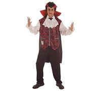 CREACIONES LLOPIS - Disfraz Adulto (9190) | Disfraz Vampiro Arabescos Hombre. Incluye camisa con chaleco, pantalones, capa y cuello. Talla L