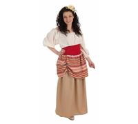 Creaciones Llopis Disfraz de Campesina Carlota Medieval para Mujer | Vestido de Campesina Carlota para Mujer. Incluye falda, sobrefalda, fajín, camisa y pañuelo. Talla Única M/L