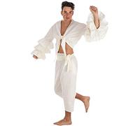 Creaciones Llopis - Disfraz de Caribe, color beige | Disfraz Cubano Beige Adulto. Incluye pantalón, camisa y fajín. Talla Adulto XL