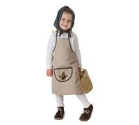 Creaciones Llopis Disfraz de Castañera Beige Con Hojas-Castaña Para Bebé y Niña (3-5 Años)