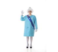 Creaciones Llopis Disfraz de Reina Isabel II para Hombre, Disfraz de La Reina de Inglaterra para Adulto (Talla XL)