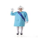 Creaciones Llopis Disfraz de Reina Isabel II para Hombre, Disfraz de La Reina de Inglaterra para Adulto (Talla L)