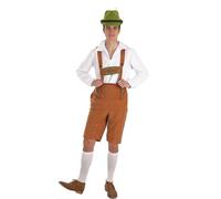 Creaciones Llopis Disfraz de Tirolés Marrón para Hombre | Disfraz de Alemán Marrón Hombre. Incluye pantalón, gorro y calcetines. Talla Adulto XL