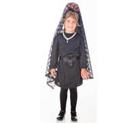Creaciones Llopis Disfraz MANOLA INF. T-2 | Disfraz de Manola Infantil. Incluye vestido, teja, mantilla, cinturón. Talla Talla 2 (de 5 a 7 años)