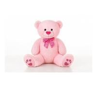 Creaciones Llopis Oso de Peluche Gigante 65 cm con Lazo Decorativo, Peluche Suave para Abrazar, Regalo Original para Niños, Adultos y Parejas Compañero de Abrazo y Decoración para Dormitorio (Rosa)