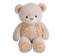 Creaciones Llopis - Oso y Perro de Peluche Gigante 140 cm - Animales de Peluche Grandes - Varios Modelos y Colores (Oso Love Beis)