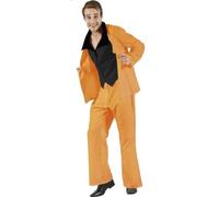 Creaciones Llopis Traje Divertido Naranja para Hombre | Disfraz de Traje Naranja Adulto. Incluye pantalón, chaqueta. Talla Adulto XL
