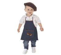 Creaciones Llopis – Disfraz Castañero Jeans para bebé – Delantal y Boina (6-12 meses)