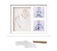 Creacloud Marco de Huellas para Bebé Recuerdo, Kit de Impresión de Manos y Pies para Recién Nacidos, Regalo para Baby Shower, Bautizo, Navidad o Primer Cumpleaños - Incluye Arcilla Suave y Foto