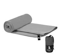 Creacloud Toalla Gimnasio Microfibra Grande/Pequeña, Absorbe al Instante, Antideslizante y Secado Rápido, Diseño Hombre/Mujer, Portátil para Deporte, Viajes y Entrenamiento (Gris, 180x90cm)