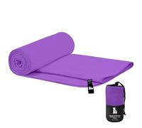 Creacloud Toalla Gimnasio Microfibra Grande/Pequeña, Absorbe al Instante, Antideslizante y Secado Rápido, Diseño Hombre/Mujer, Portátil para Deporte, Viajes y Entrenamiento (Morado, 180x90cm)