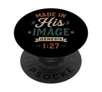 Creado A Su Imagen Génesis 1 27 - Vintage Christian PopSockets PopGrip Adhesivo
