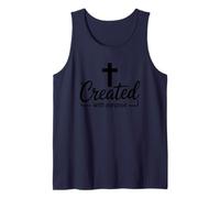 Creado con propósito Cruz Cristiana Inspiración de fe Camiseta sin Mangas